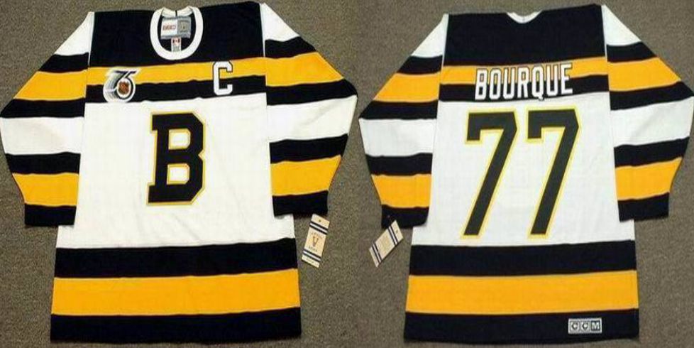 2019 Men Boston Bruins #77 Bourque White CCM NHL jerseys1->boston bruins->NHL Jersey